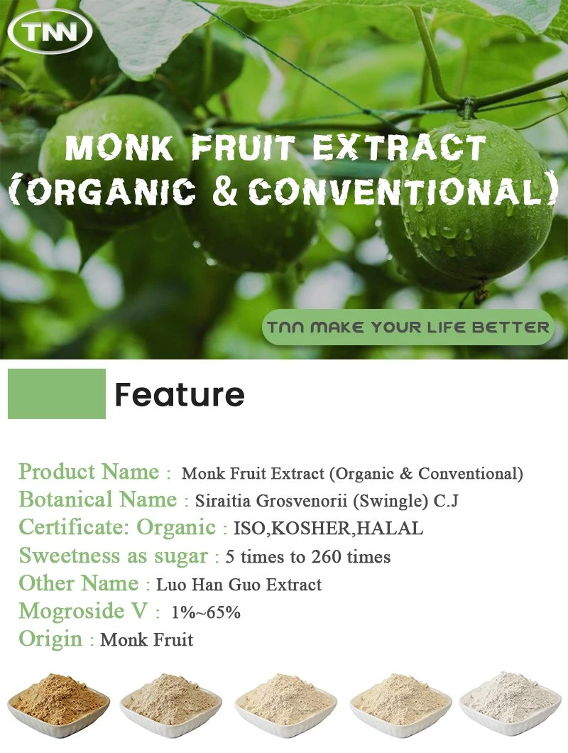 Conventional Organic Monk Fruit Mogroside V50 Luo Han Guo Extract